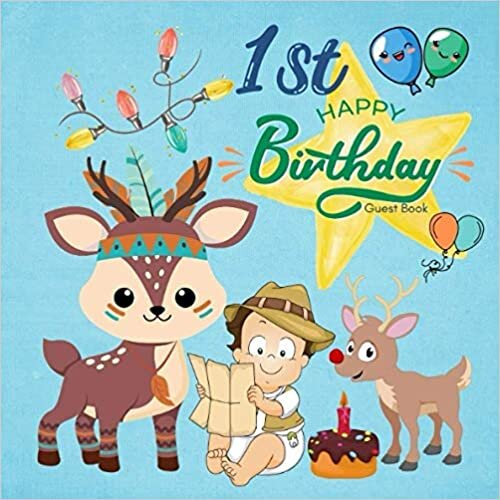 okumak 1st Happy Birthday Guest Book: Boy Birthday Activities Visitor&#39;s Book/First Party Anniversary Event Celebration Guest Book/Bears Themed Keepsake Book ... Tracker Log &amp; Picture Space(Child Guest Book)