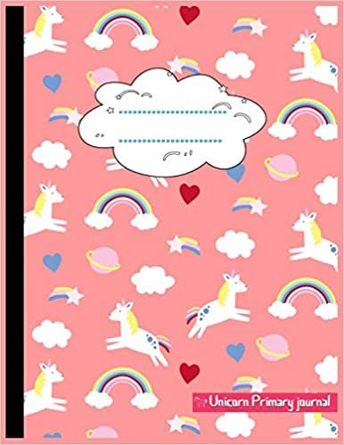okumak Unicorn Primary Journal: Half Ruled Dotted Midline and Blank Picture Space | Kindergarten to Early Childhood | Grades K-2 Composition School Exercise Book 110 Story Pages