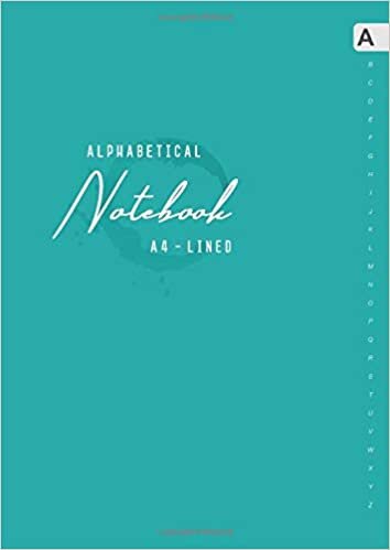okumak Alphabetical Notebook A4: Large Lined-Journal Organizer with A-Z Tabs Printed | Elegant Design Teal