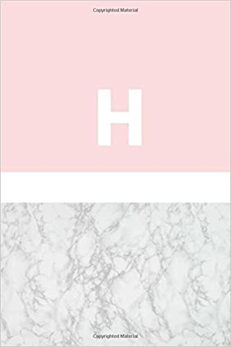 okumak H: Marble and Pink / Monogram Initial &#39;H&#39; Notebook: (6 x 9) Diary, Daily Planner, Lined Journal For Writing, 100 Pages, Soft Cover