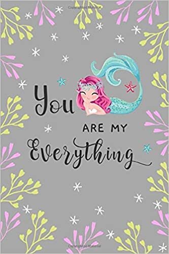 okumak You Are My Everything: 4x6 Password Notebook with A-Z Tabs | Mini Book Size | Floral Star Mermaid Design Gray