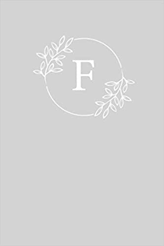okumak F: 110 College-Ruled Pages | Monogram Journal and Notebook with a Light Grey Background Vintage Floral Design | Personalized Initial Letter Journal | Monogramed Composition Notebook