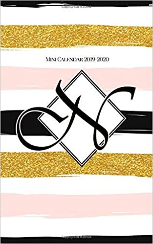 okumak Mini Calendar 2019-2020 Letter N: (Simple Daily Planner Pink Gold Black Stripes 5x8)