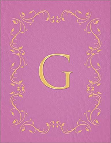 okumak G: Modern, stylish, capital letter monogram ruled composition notebook with gold leaf decorative border and baby pink leather effect. Pretty with a ... use. Matte finish, 100 lined pages, 8.5 x 11.