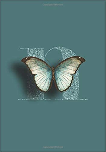 okumak N: Faux Glitter Monogram Butterfly - 120 Pages 7&quot;X10&quot; Lined Journal