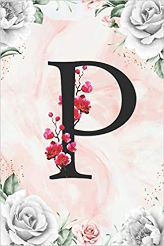 okumak P: Cute Initial Monogram Letter P Gratitude and Daily Reflection Journal For Mindfulness and Productivity A 120 Day Daily Gratitude Journal with Marble Pattern with White Flower Framed Print