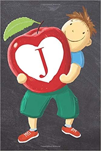 okumak J: Monogram Initial J Teachers Apple And Smiling Student | 6 x 9 Blank Lined Journal