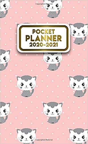 okumak Pocket Planner 2020-2021: Cute Cat 2 Year Calendar &amp; Agenda with Monthly Spread View - Pretty Polka Dots Two Year Organizer with Inspirational Quotes, U.S. Holidays, Vision Board &amp; Notes
