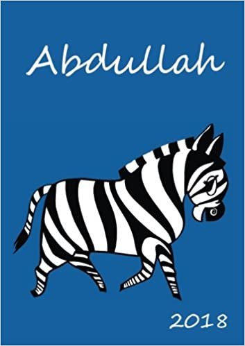 okumak 2018: personalisierter Zebra-Kalender 2018 - Abdullah - DIN A5 - eine Woche pro Doppelseite