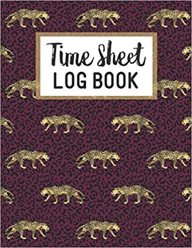 okumak Time Sheet Log Book: Simple Employee Timesheet Logbook Record, Freelance and Contract Work Tracker Notebook, Monitor Work Hours (Magenta Pink Leopard)