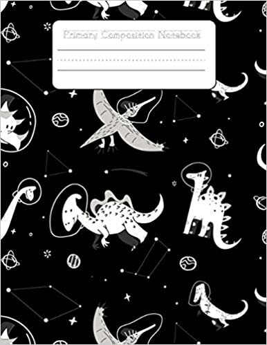 okumak Primary Composition Notebook: Space Dinosaurs Midline Ruled Blank Notebook Especially for Preschool and K-2. Perfect for classroom or home study. ... students will love this dogs in space cover.