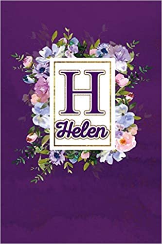 okumak H - Helen: Monogram initial H for Helen notebook / Journal: Personalized Name Letter gifts for girls, women &amp; men : School gifts for kids &amp; teachers ... 6x9 Classy Purple Gold Floral Mosaic Finish)