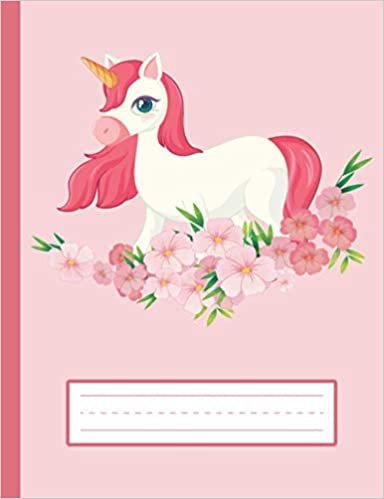 okumak Cute Red Haired Unicorn - Unicorn Primary Composition Notebook For Kindergarten To 2nd Grade (K-2) Kids: Standard Size, Dotted Midline, Blank Handwriting Practice Paper Notebook For Girls, Boys