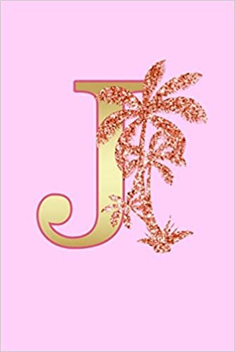 okumak J: Letter J Monogram Pink Palm Tree Notebook &amp; Journal