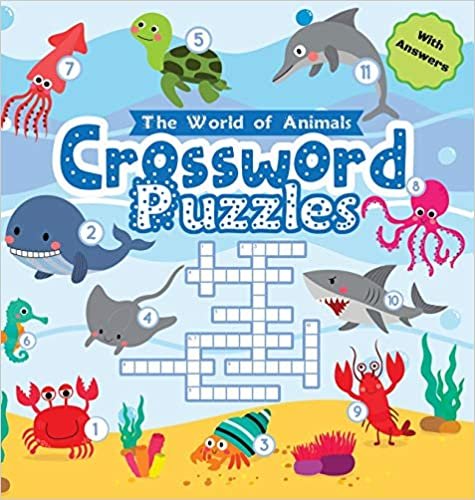 okumak Crossword Puzzles The World of Animals: Easy Colorful Crossword Puzzles for Kids Ages 6-8 with Answers Hardback