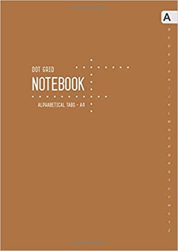 okumak Dot Grid Notebook Alphabetical Tabs A4: Large Journal Organizer with A-Z Index Sections | 5mm Dotted Pages | Smart Design Brown