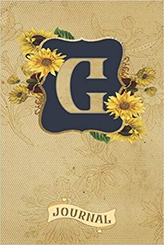 okumak C Journal: Vintage Sunflowers Journal Monogram Initial C Lined and Dot Grid Notebook | Decorated Interior