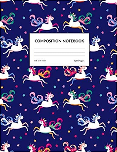 okumak Composition Notebook: Wide Ruled Unicorn Blank Lined Cute Notebooks for Girls s Kids School Writing Notes Journal - Primary Composition Notebook - Notes # 005669
