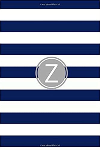 okumak Z: Blue and White Stripes / Gray Monogram Initial &#39;Z&#39; Notebook: (6 x 9) Diary, Daily Planner, Lined Daily Journal For Writing, 100 Pages, Matte Cover