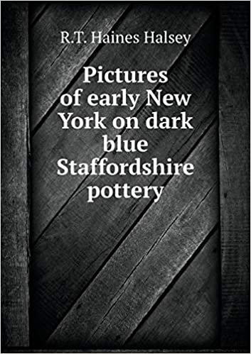 okumak Pictures of Early New York on Dark Blue Staffordshire Pottery