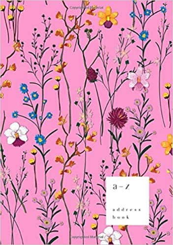 okumak A-Z Address Book: B5 Medium Notebook for Contact and Birthday | Journal with Alphabet Index | Fashion Wild Flower Cover Design | Pink