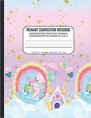 okumak Primary Composition Notebook | Handwriting Practice Journal Kindergarten &amp; Grades K-2/K-3: Handwriting Practice Paper with 3 Lines (Dotted Midline) | ... | Cute Teddy Bear Cover for Girls &amp; Boys