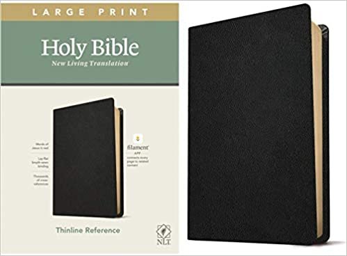 okumak NLT Large Print Thinline Reference Bible, Filament Enabled Edition (Red Letter, Genuine Leather, Black)
