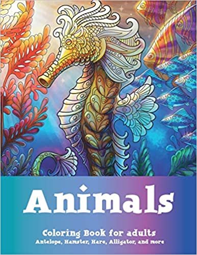 okumak Animals - Coloring Book for adults - Antelope, Hamster, Hare, Alligator, and more