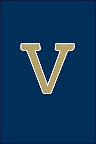 okumak V: Monogram Journal, Notebook or Diary. Navy Blue with Gold Alphabet Initial Letter - 6&quot; x 9&quot; 110 College Ruled Blank Lined Pages With Space For Date