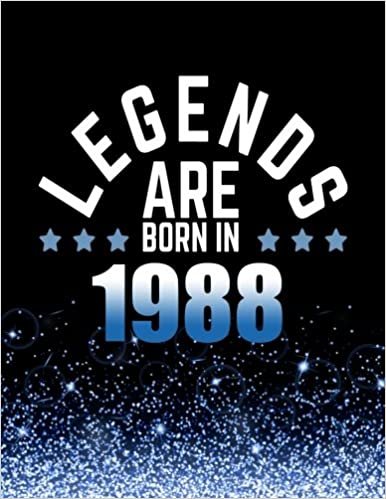 okumak Legends Are Born In 1988: Birthday Notebook/Journal For Writing 100 Lined Pages, Year 1988 Birthday Gift For Men, Keepsake (Blue &amp; Black)