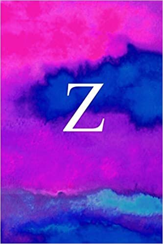 okumak Z: Letter Z Monogram, Pink Purple &amp; Blue Watercolor Writing Notebook with Personal Name Z Initial Journal cover, 6x9 inch lined college ruled paper, perfect bound Matte Soft Cover Diary