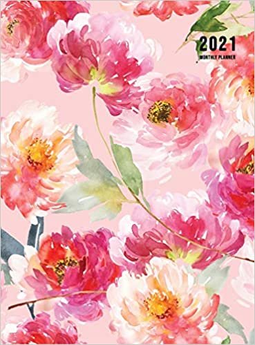 okumak 2021 Monthly Planner: 2021 Planner Monthly 8.5 x 11 with Floral Cover (Volume 2 Hardcover)