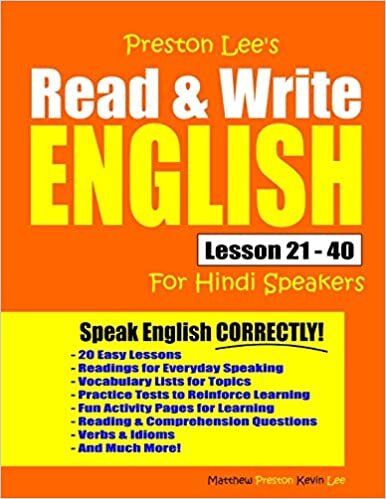 okumak Preston Lee&#39;s Read &amp; Write English Lesson 21 - 40 For Hindi Speakers