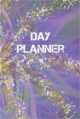 okumak Day Planner: &quot;6X9&quot; 110 Page Template Purple Gold Flake Glitter Art Style Glossy Cover Day Planner Book/To Do List Planner/Time Management Planner/Daily Strategic Planner/Day Planner For Kids &amp; Adults