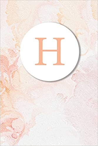 okumak H: Pink Marble Monogram Sketchbook | 110 Sketchbook Pages (6 x 9) | Floral Watercolor Monogram Sketch Notebook | Personalized Initial Letter Journal | Monogramed Sketchbook