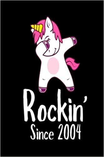 okumak Rockin&#39; Since 2004: Funny Dabbing Unicorn Birthday Gift Notebook