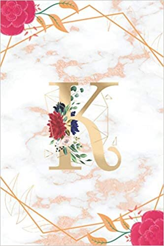 okumak K: Initial Monogram Notebook Letter K for Flower lovers, Work, School, Writing Pad, Journal or Diary, Monogrammed Gifts for any Occasion, (Lined Notebook 6x9, 110 Pages )