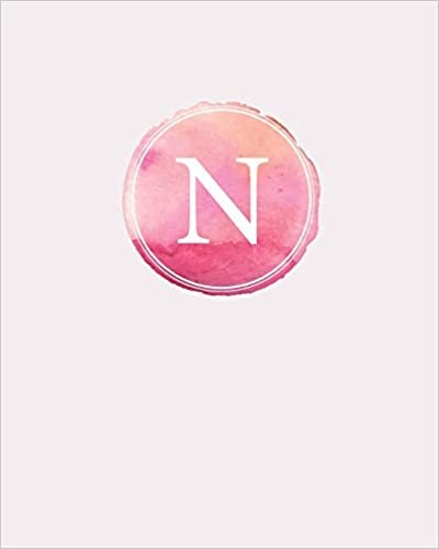 okumak N: 110 Dot-Grid Pages | Monogram Journal and Notebook with a Pink Watercolor Design | Personalized Initial Letter Journal | Monogramed Composition Notebook