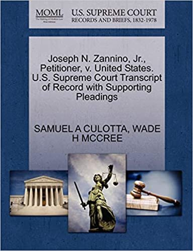 okumak Joseph N. Zannino, Jr., Petitioner, v. United States. U.S. Supreme Court Transcript of Record with Supporting Pleadings