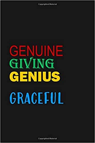 okumak Genuine Giving Genius Graceful. Positive Words Journal Notebook Collection – Letter G. Blank Lined Inspirational &amp; Motivational Notepad. 6 x 9. 110 Paper Pages.