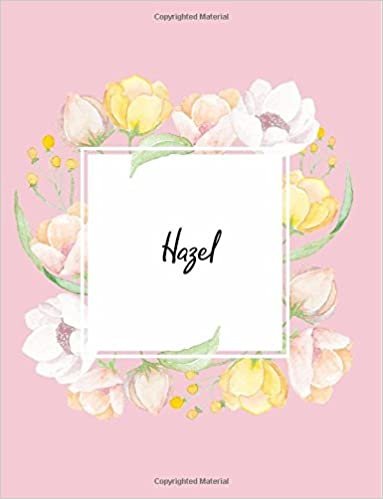okumak Hazel: 110 Ruled Pages 55 Sheets 8.5x11 Inches Water Color Pink Blossom Design for Note / Journal / Composition with Lettering Name,Hazel