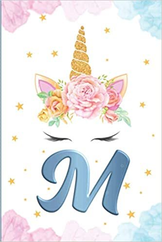 okumak Monogram Initial Notebook Letter M: Cute Unicorn Journal and sketchbook for Kids Initial Notebook M Personalized Writing Book Doodling Drawing ... Notebook for girls Birthday Gift for Girl