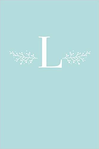 okumak L: 110 Sketch Pages (6 x 9) | Light Blue Monogram Sketchbook Notebook with a Simple Floral Emblem | Personalized Initial Letter | Monogramed Sketchbook