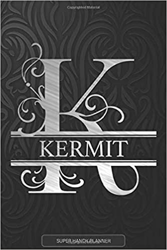 okumak Kermit: Monogram Silver Letter K The Kermit Name - Kermit Name Custom Gift Planner Calendar Notebook Journal