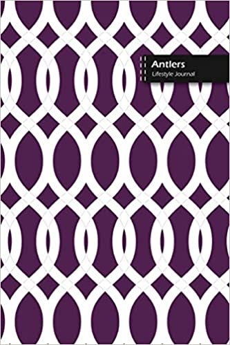 Antlers Lifestyle Journal, Blank Write-in Notebook, Dotted Lines, Wide Ruled, Size (A5) 6 x 9 In (Purple)