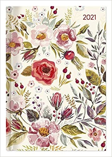 okumak Buchkalender Style Flower Field 2021 - Büro-Kalender A5 - Cheftimer - 1 Tag 1 Seite - 352 Seiten - Blume - Alpha Edition
