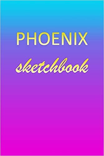 okumak Phoenix: Sketchbook | Blank Imaginative Sketch Book Paper | Pink Blue Gold Custom Letter P Personalized Cover | Teach &amp; Practice Drawing for ... Doodle Pad | Create, Imagine &amp; Learn to Draw