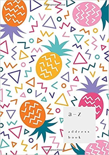 okumak A-Z Address Book: A5 Medium Notebook for Contact and Birthday | Journal with Alphabet Index | Geometric Pineapple Cover Design | White