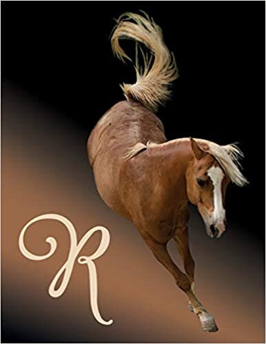 okumak Horse Initial &#39;R&#39; Monogram Notebook: Custom Blank Lined Journal Personalized for Names Starting with Initial Letter R (Jotter, Notepad, Composition Book)