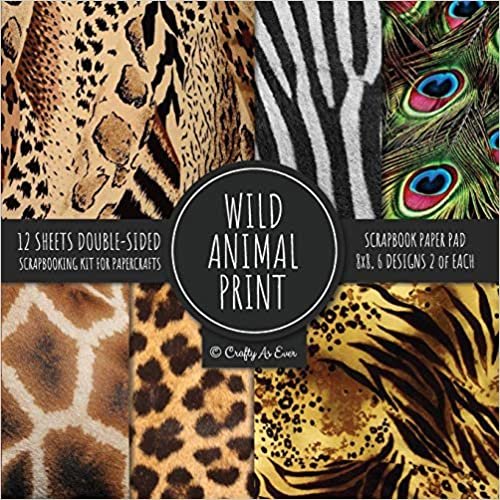 okumak Wild Animal Print Scrapbook Paper Pad 8x8 Scrapbooking Kit for Papercrafts, Cardmaking, Printmaking, DIY Crafts, Nature Themed, Designs, Borders, Backgrounds, Patterns